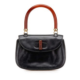 グッチ ハンドバッグ 000 46 0103 ブラック ブラウン レザー プラスチック レディース GUCCI 【中古】